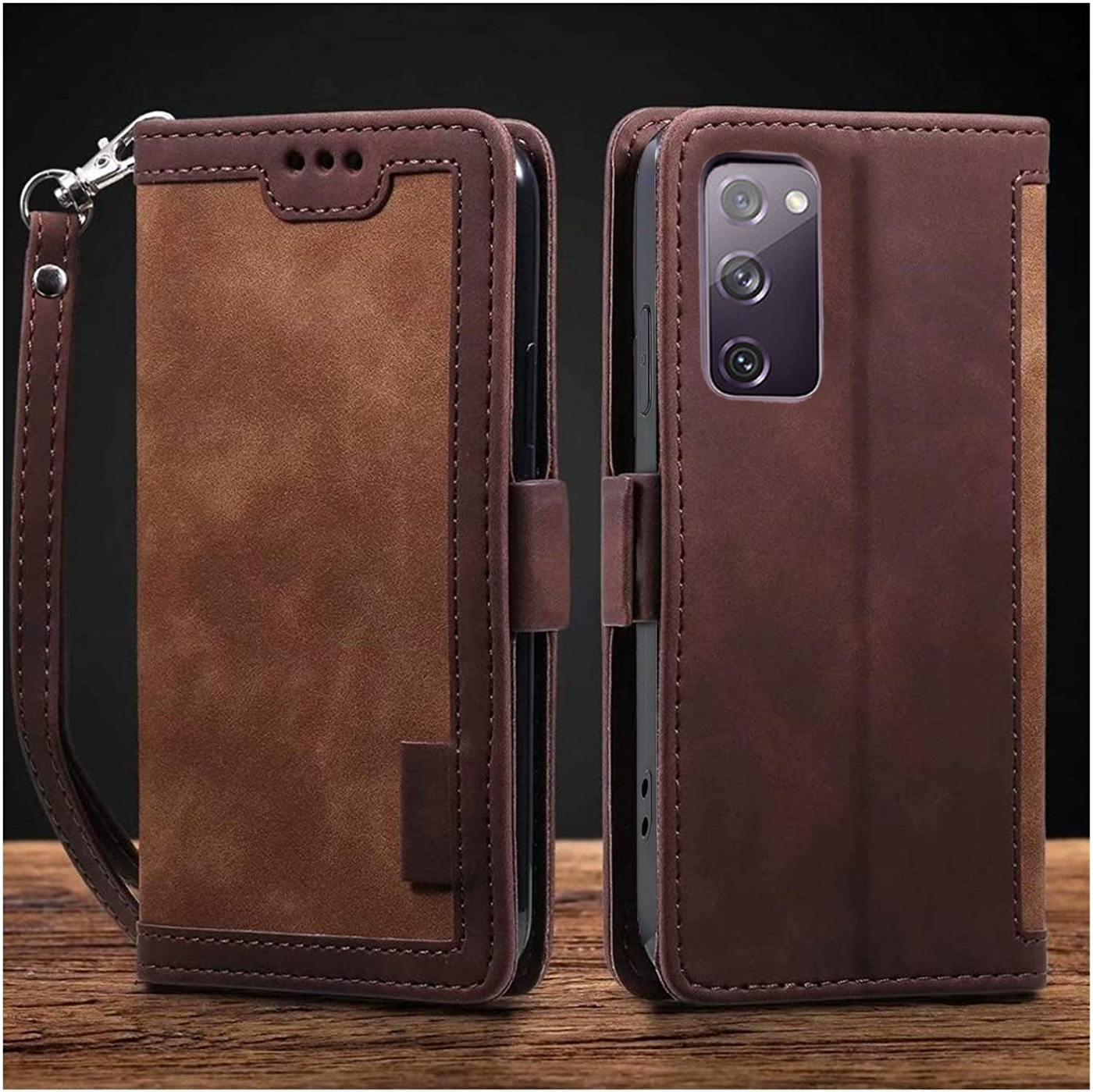 Samsung Galaxy S20 FE Coffee color leather wallet flip cover case By excelsior