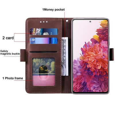 Samsung Galaxy S20 FE Leather Wallet flip case cover with card slots by Excelsior