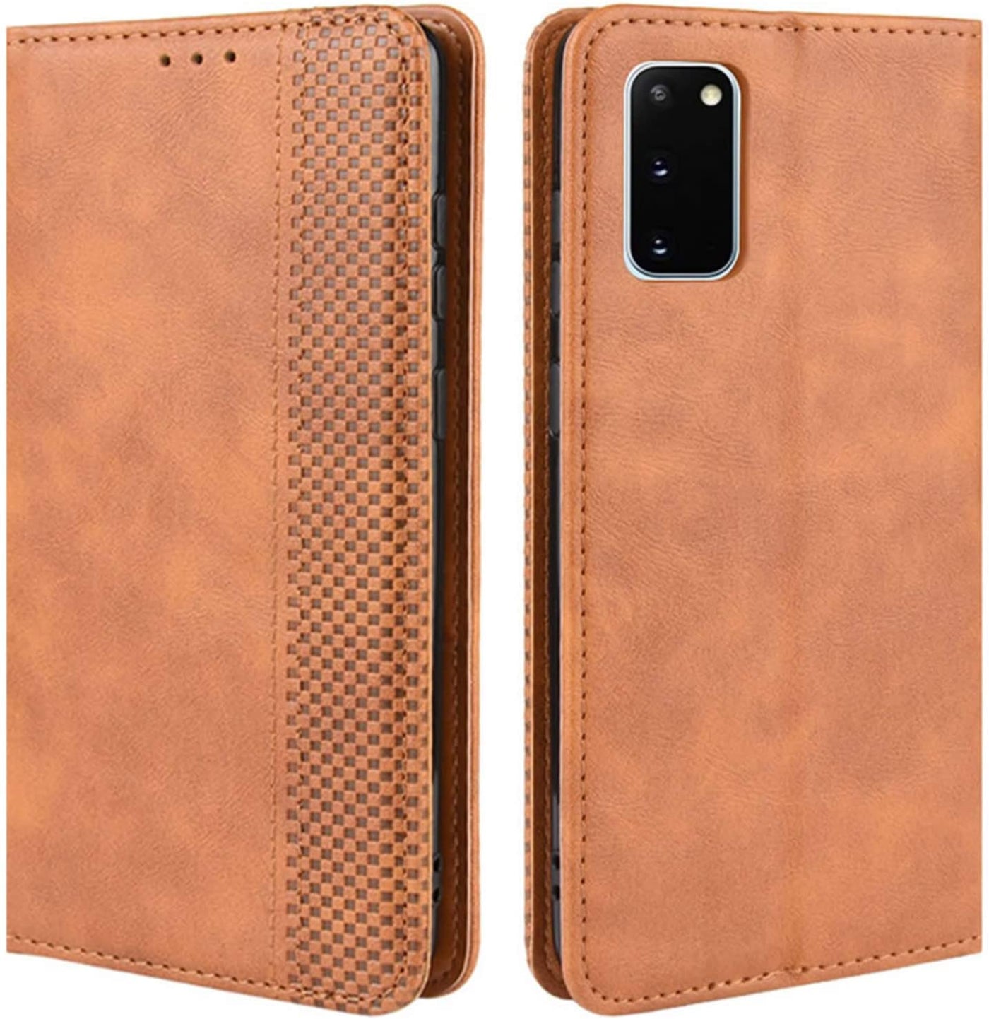 Samsung Galaxy S20 5G brown color leather wallet flip cover case By excelsior