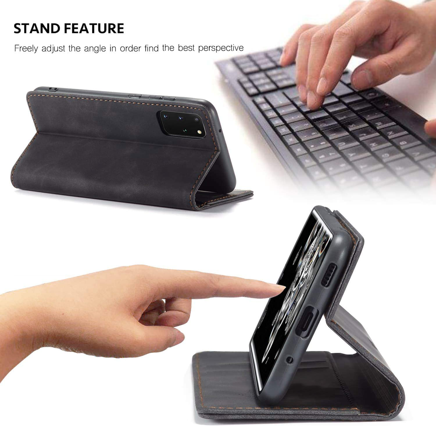 Samsung Galaxy S20 Plus Leather Wallet flip case cover with stand function.