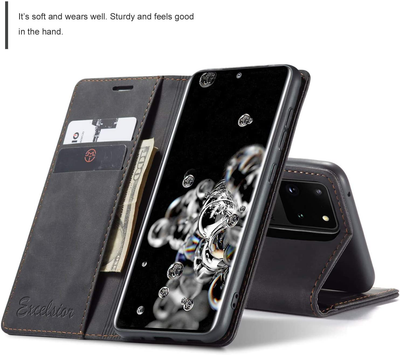 Samsung Galaxy S20 Ultra Leather Wallet flip case cover with card slots by Excelsior