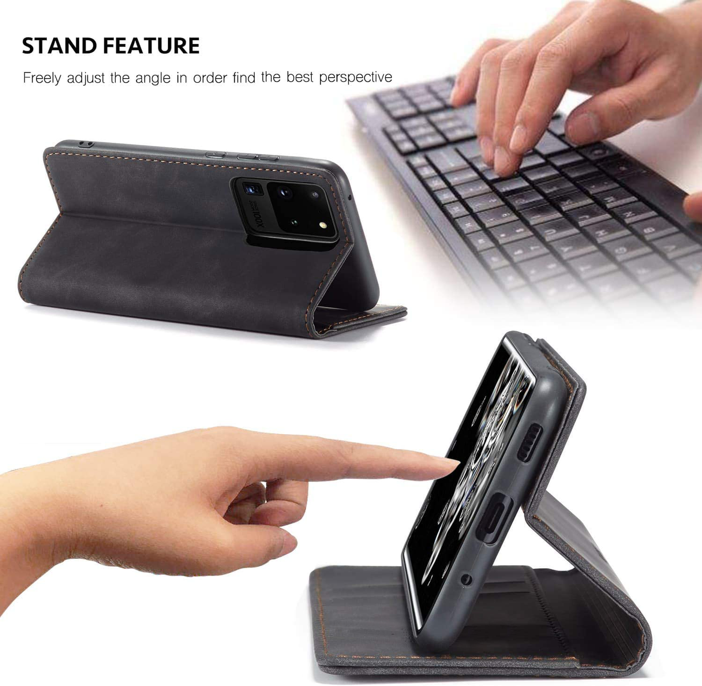 Samsung Galaxy S20 Ultra Leather Wallet flip cover with stand function