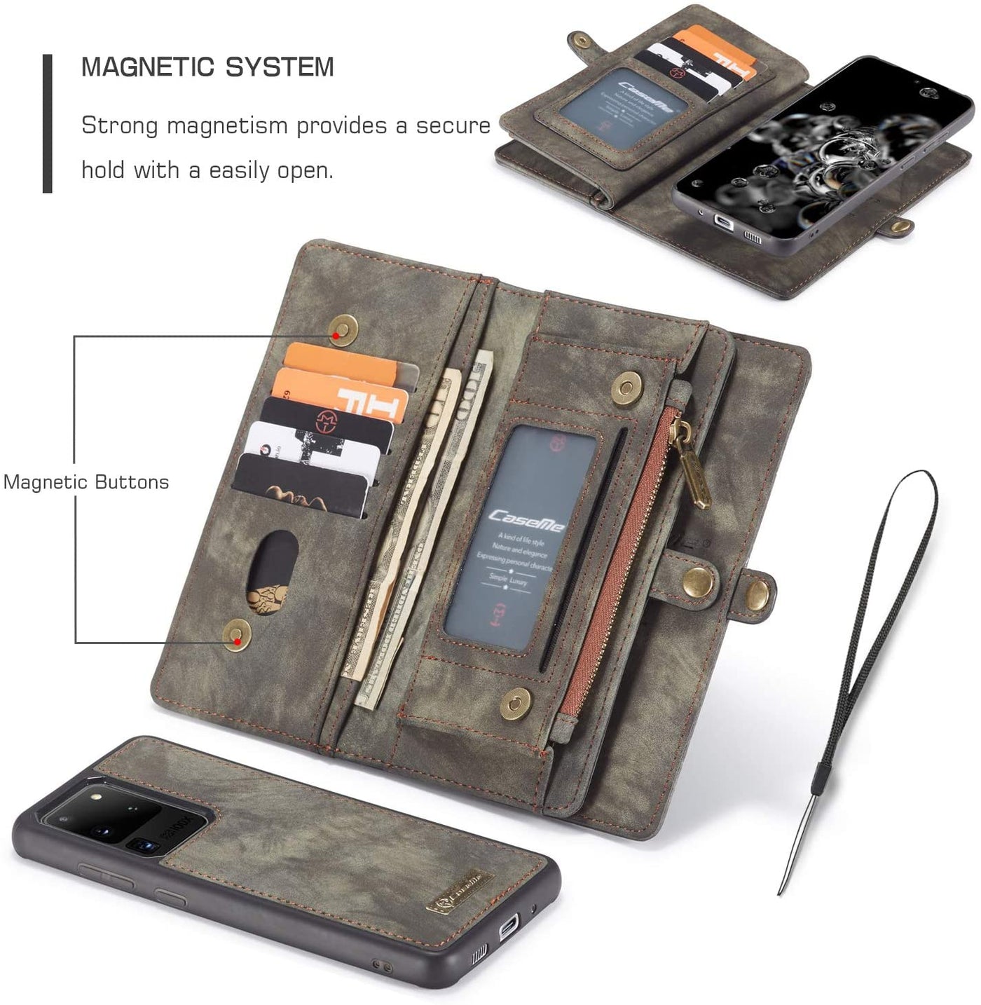 Samsung Galaxy S20 Ultra Magnetic flip Wallet case cover