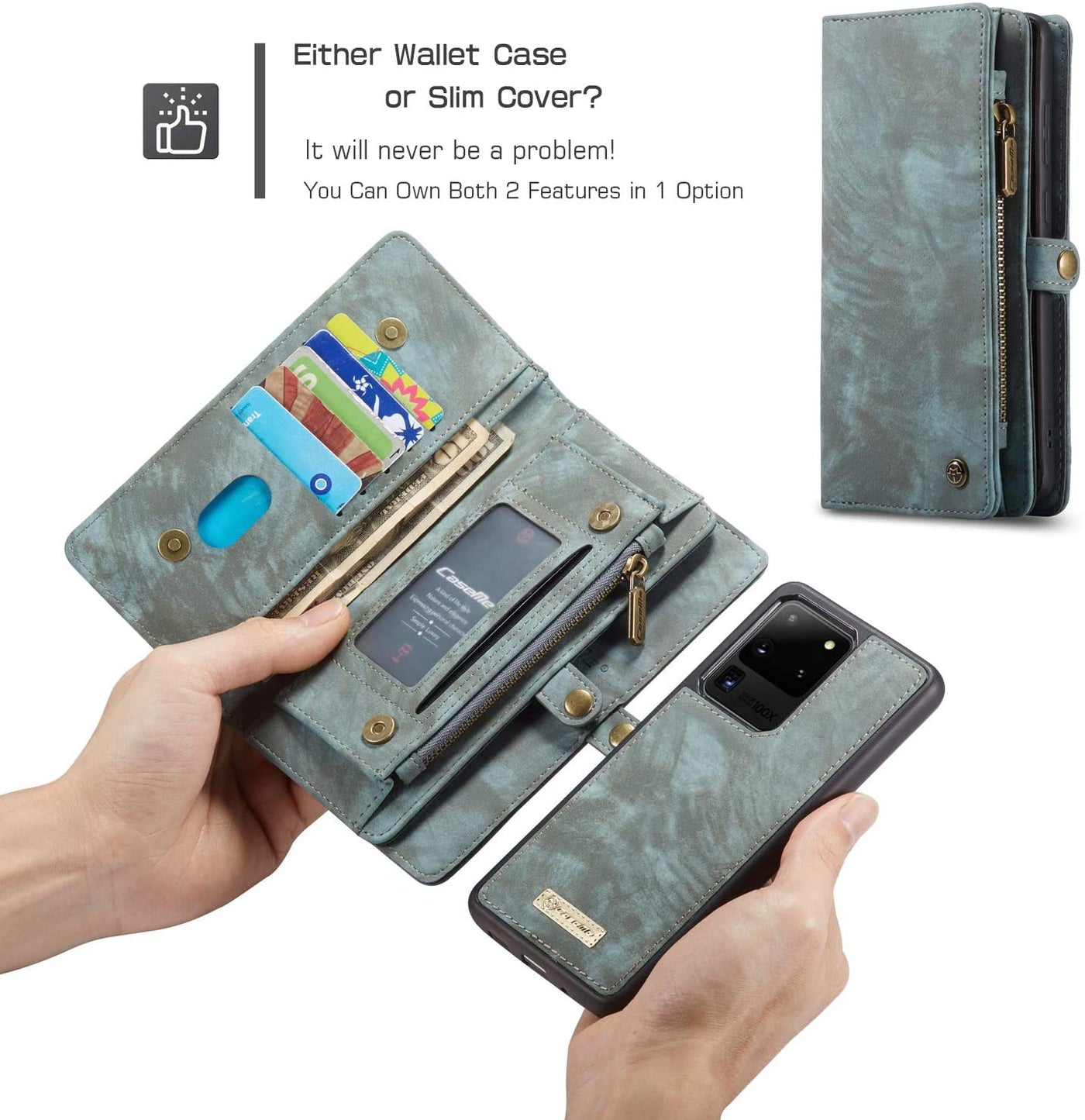 Samsung Galaxy S20 Ultra flip wallet cover with detachable back cover