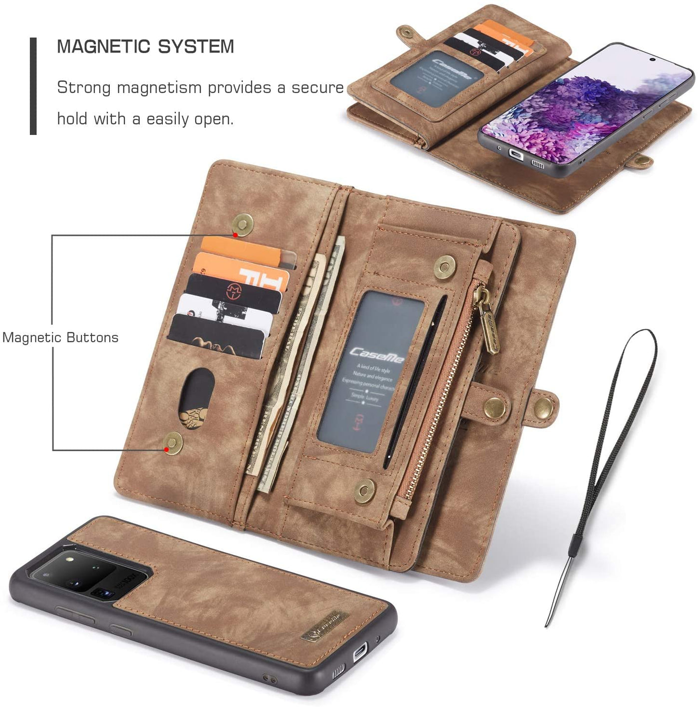 Samsung Galaxy S20 Ultra Magnetic flip wallet case cover