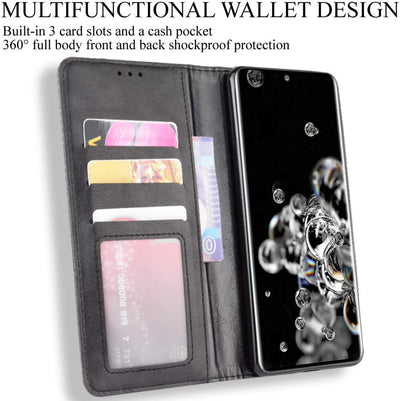 Samsung Galaxy S20 Ultra Leather Wallet flip case cover with card slots by Excelsior