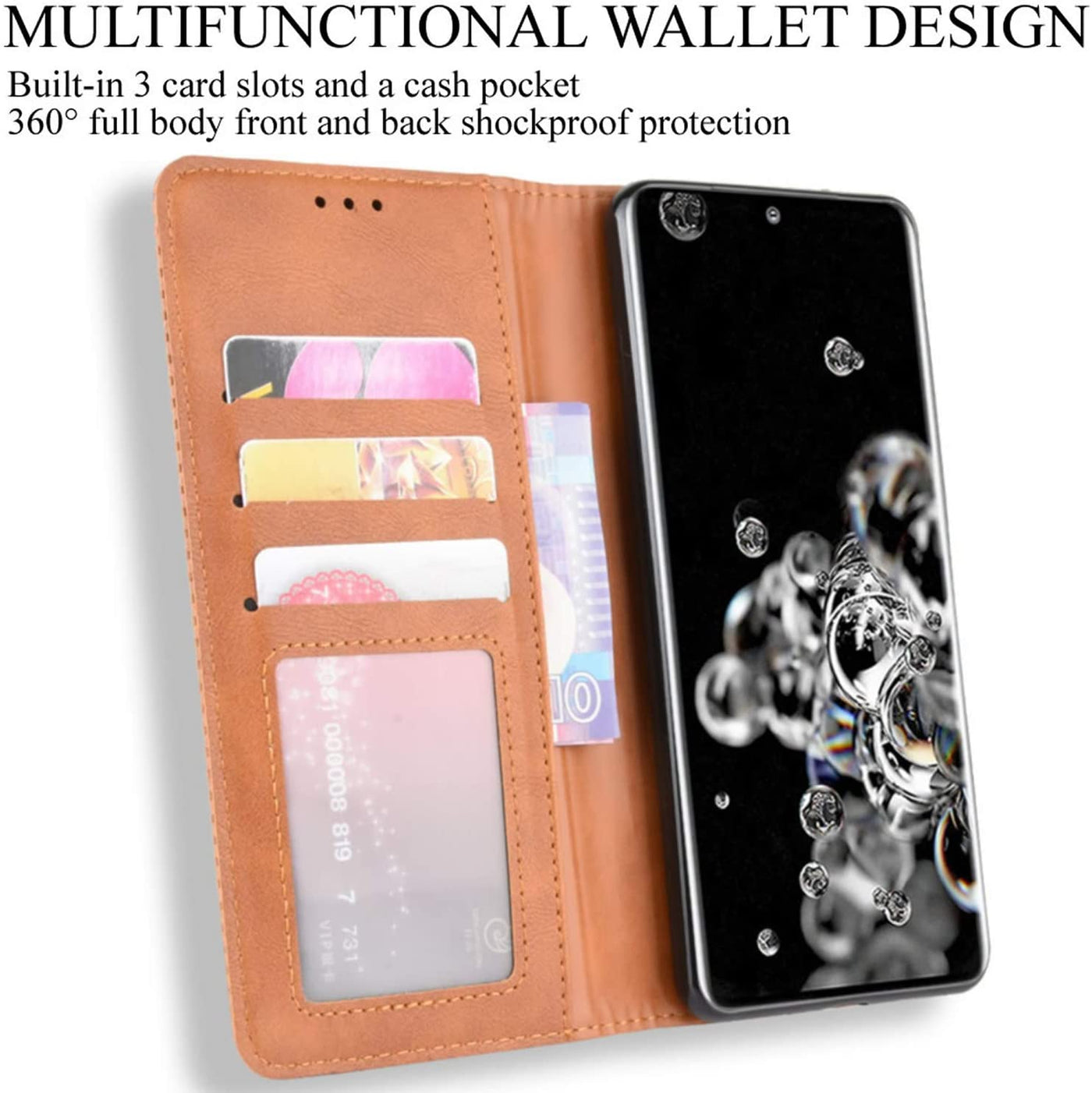 Samsung Galaxy S20 Ultra Leather Wallet flip case cover with card slots by Excelsior