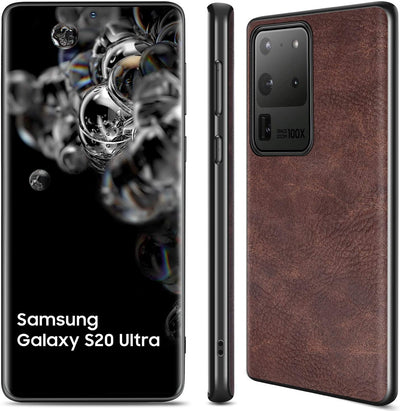 Samsung Galaxy S20 Ultra coffee color  leather back cover case