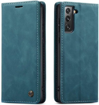Samsung Galaxy S21 5G blue color leather wallet flip cover case By excelsior