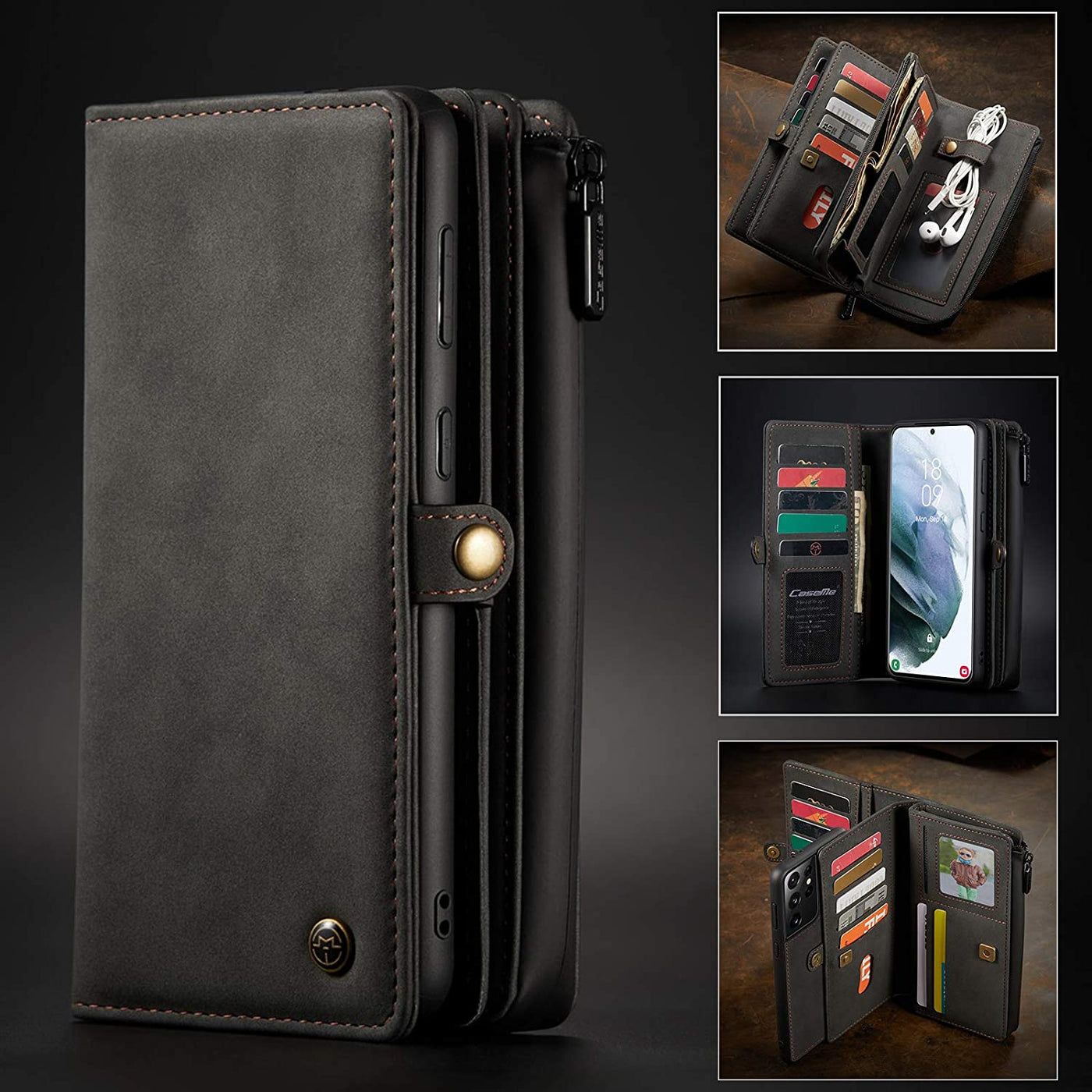 Excelsior Premium Multifunctional Leather Wallet Flip Cover Case For Samsung Galaxy S21 Ultra