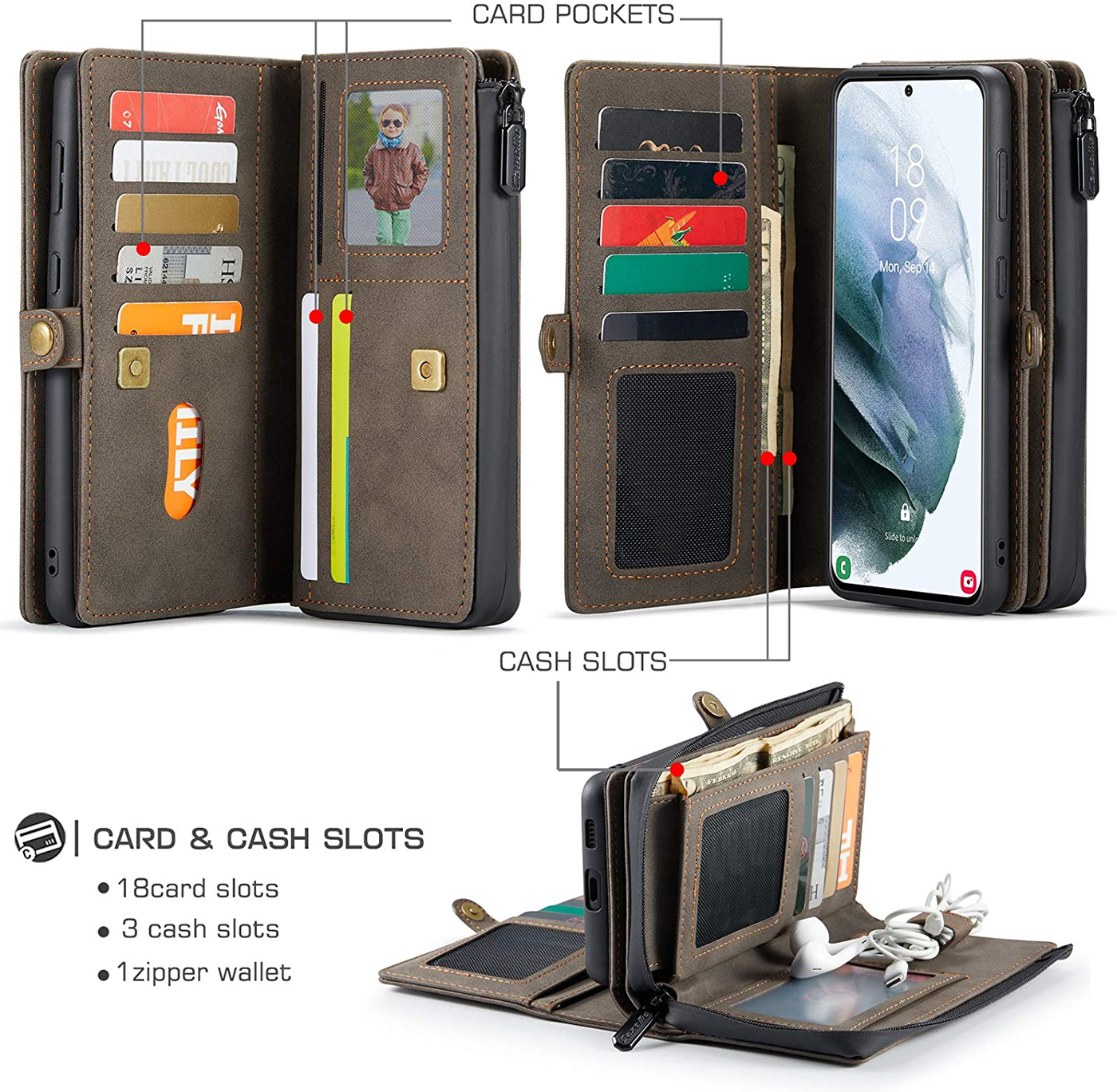 Excelsior Premium Multifunctional Leather Wallet Flip Cover Case For Samsung Galaxy S21 Ultra