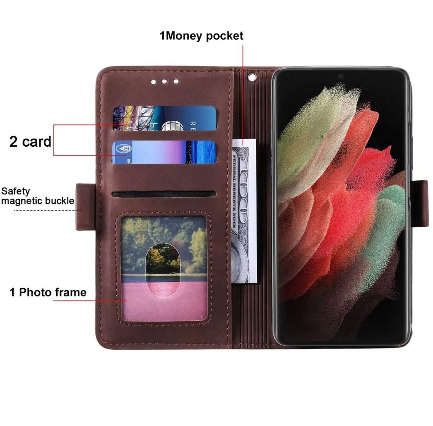 Excelsior Premium PU Leather Wallet flip Cover Case For Samsung Galaxy S21 Ultra