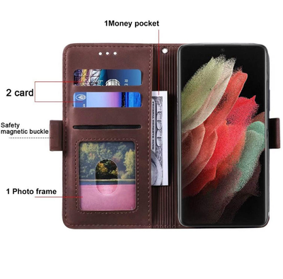 Excelsior Premium PU Leather Wallet flip Cover Case For Samsung Galaxy S21 Ultra