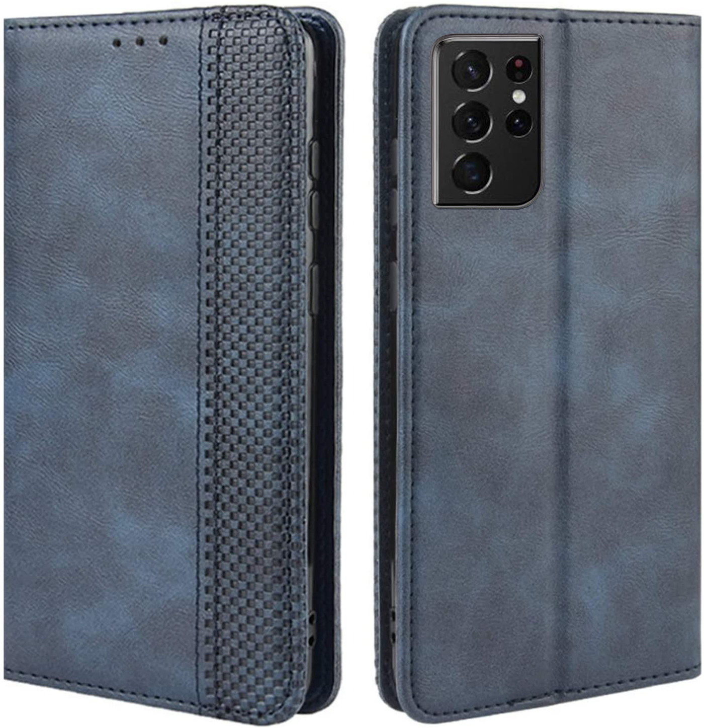 Samsung Galaxy S21 Ultra blue leather wallet flip cover by excelsior