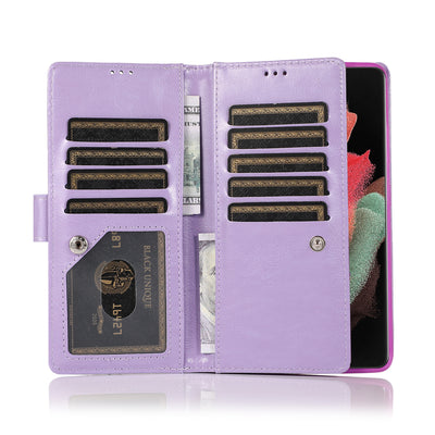 Excelsior Premium Leather Glitter Wallet Flip Case Cover | Trifold Purse Clutch For Samsung Galaxy S21 Ultra