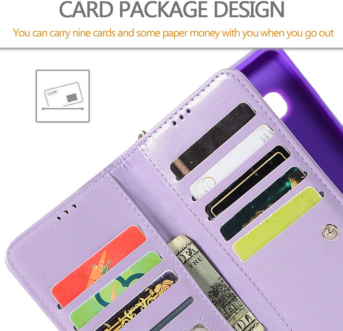 Excelsior Premium Leather Glitter Wallet Flip Case Cover | Trifold Purse Clutch For Samsung Galaxy S21 Ultra