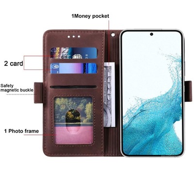 Samsung Galaxy S22 Plus Leather Wallet flip case cover with card slots by Excelsior