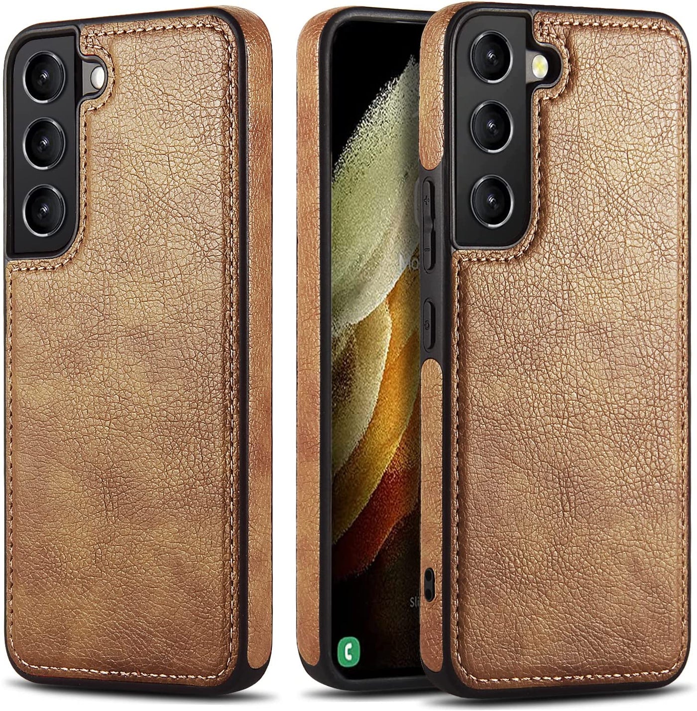 Samsung Galaxy S23 brown color leather back cover case