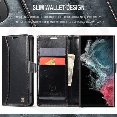 Excelsior Premium PU Leather Wallet flip Cover Case For Samsung Galaxy S22 Ultra
