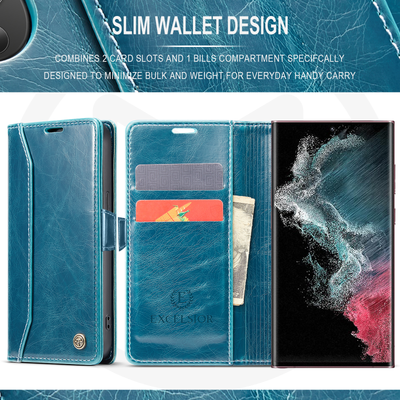 Excelsior Premium PU Leather Wallet flip Cover Case For Samsung Galaxy S22 Ultra