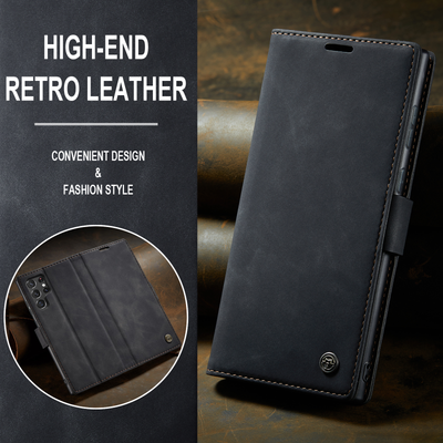 Samsung Galaxy S22 Ultra 5G Premium PU Leather Wallet flip Cover Case By Excelsior