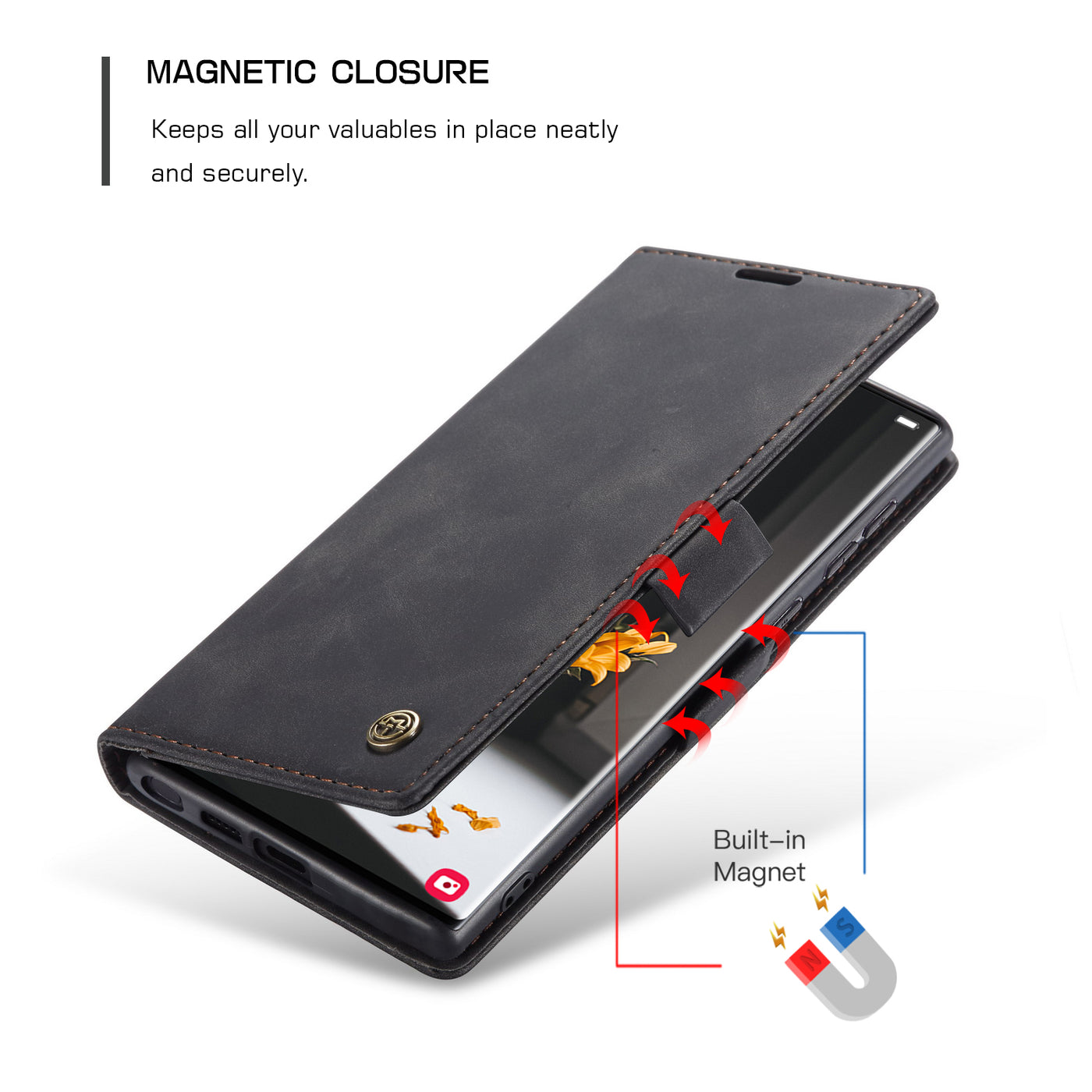 Samsung Galaxy S22 Ultra 5G Premium PU Leather Wallet flip Cover Case By Excelsior