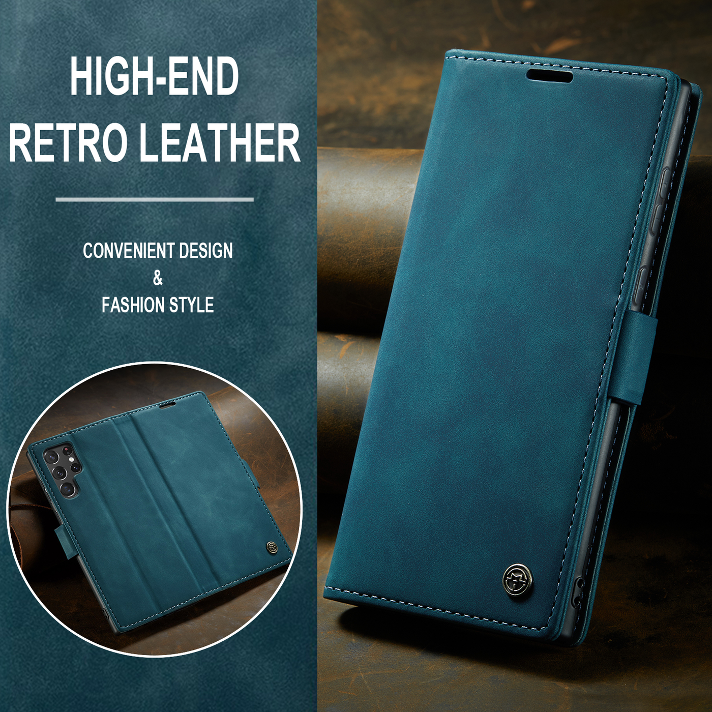 Samsung Galaxy S22 Ultra 5G Premium PU Leather Wallet flip Cover Case By Excelsior