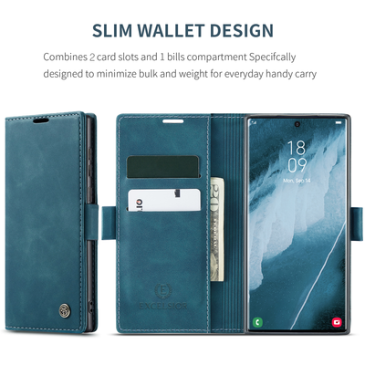 Samsung Galaxy S22 Ultra 5G Premium PU Leather Wallet flip Cover Case By Excelsior