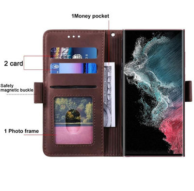 Samsung Galaxy S22 Ultra Leather Wallet flip case cover with card slots by Excelsior