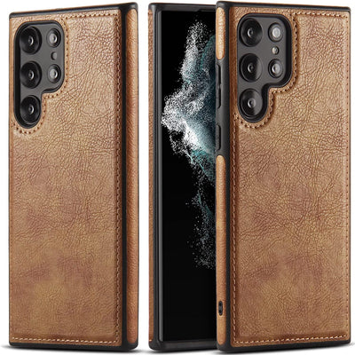 Samsung Galaxy S23 Ultra Brown color leather back cover case