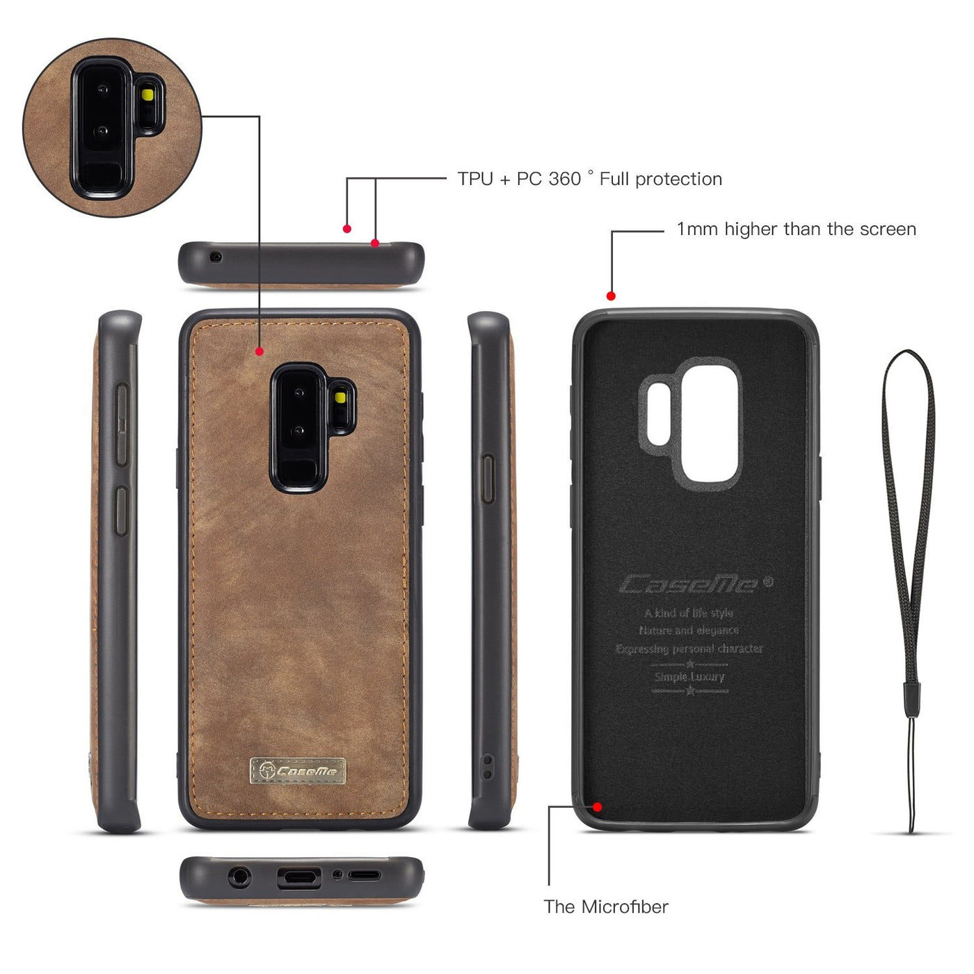 Excelsior Premium Multifunctional Leather Wallet Flip Cover Case For Samsung Galaxy S9 Plus