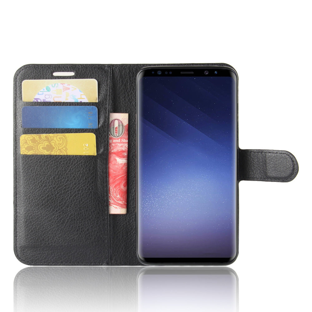 Samsung Galaxy S9 Leather Wallet flip case cover with card slots by Excelsior