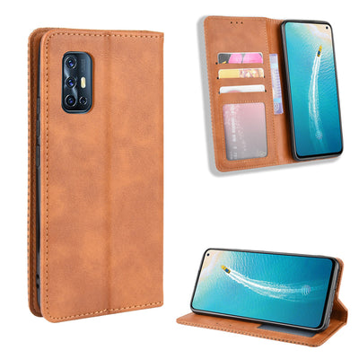 Excelsior Premium Leather Wallet Flip Cover Case For Vivo V17