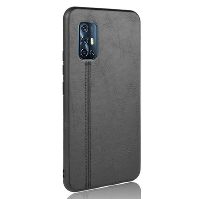 Vivo V17 black color leather back cover case