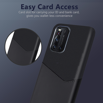 Excelsior Premium Card Holder | Hard | Leather Back Cover case for Vivo V19