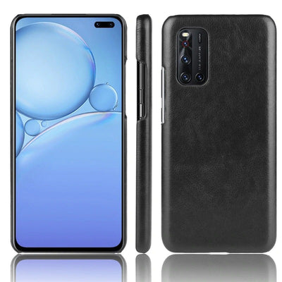 Vivo V19 black color leather back cover case