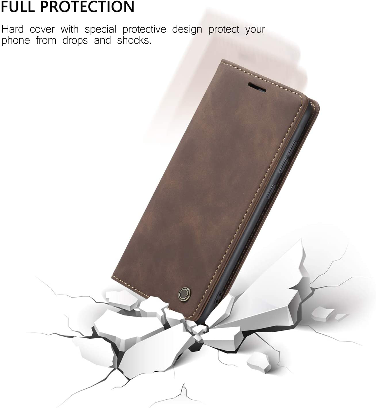 Excelsior Premium Leather Wallet flip Cover Case For Vivo V20 Pro