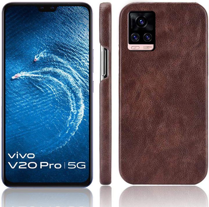 Excelsior Premium Hard Leather Back Case Cover For Vivo V20 Pro