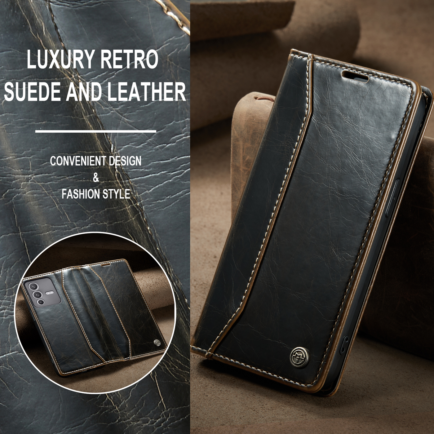 Excelsior Premium PU Leather Wallet flip Cover Case For Vivo V23 5G