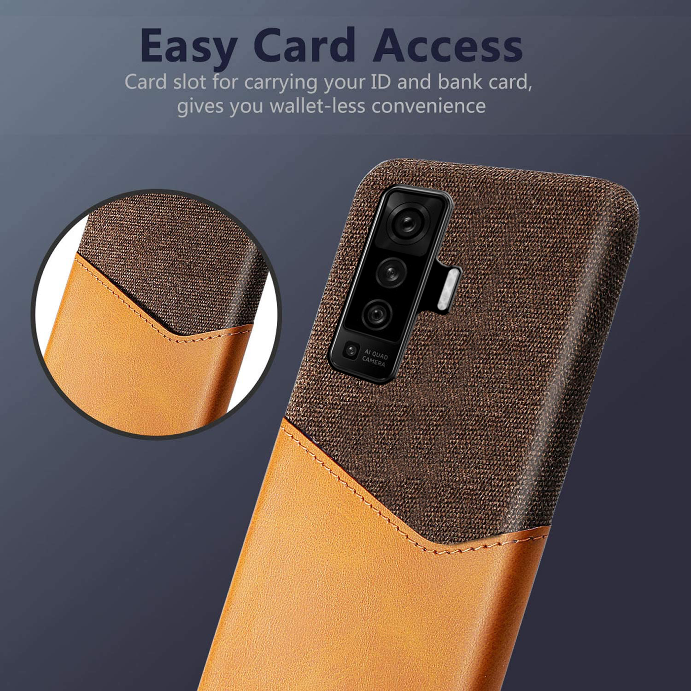 Excelsior Premium Card Holder | Hard | Leather Back Cover case for Vivo X50