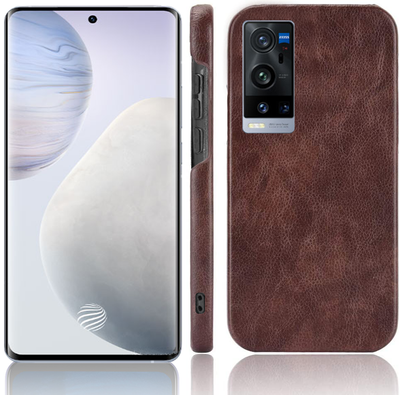 Vivo X60 Pro Plus coffee color leather back cover case