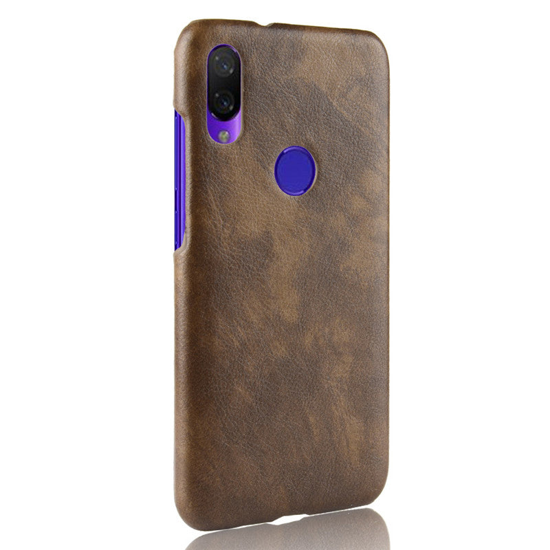 Xiaomi Redmi Note 7 coffee color leather back cover case