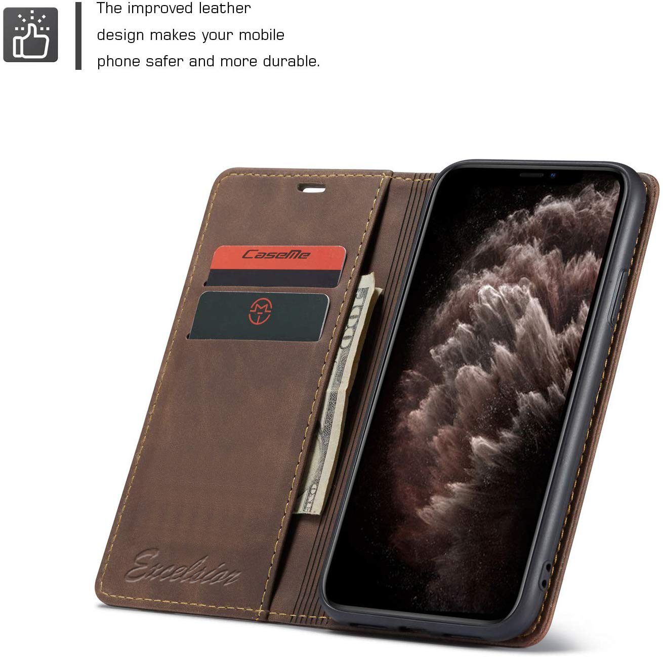 Excelsior Premium Leather Wallet flip Cover Case For Apple iPhone 11 Pro