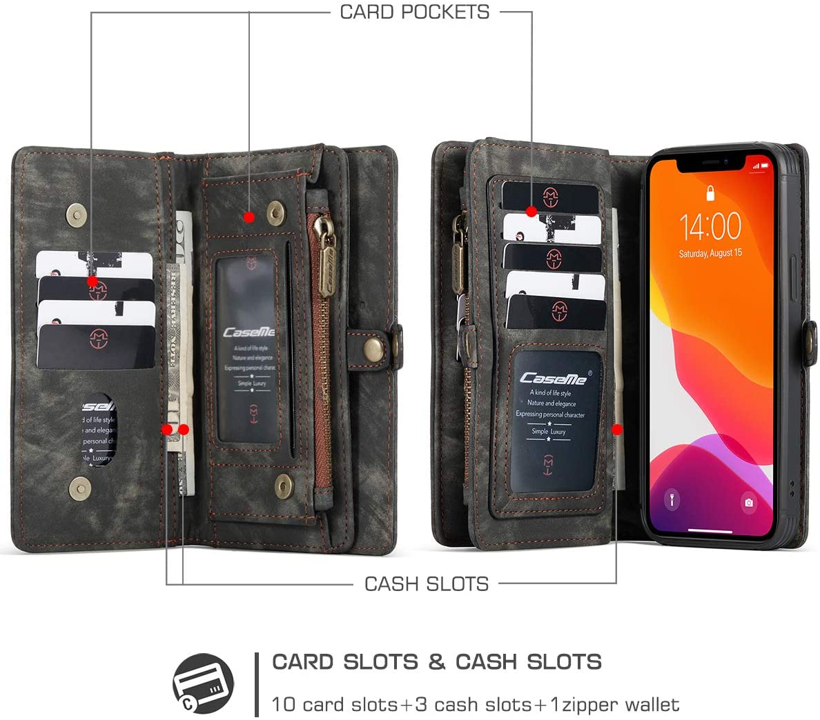 Excelsior Premium Multifunctional Leather Wallet flip cover case  For Apple iPhone 12 | 12 Pro