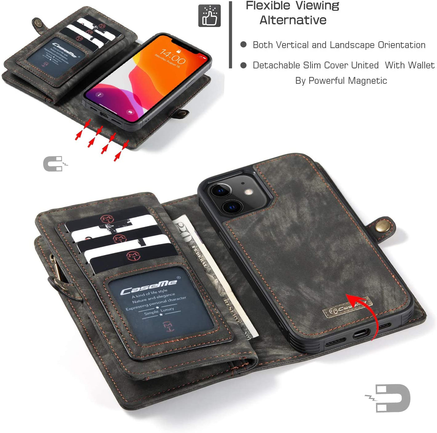 Excelsior Premium Multifunctional Leather Wallet flip cover case  For Apple iPhone 12 | 12 Pro