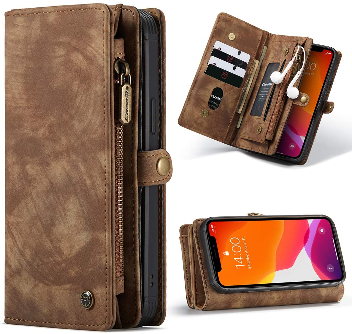 Apple iPhone 12 leather multifunctional wallet case cover by excelsior