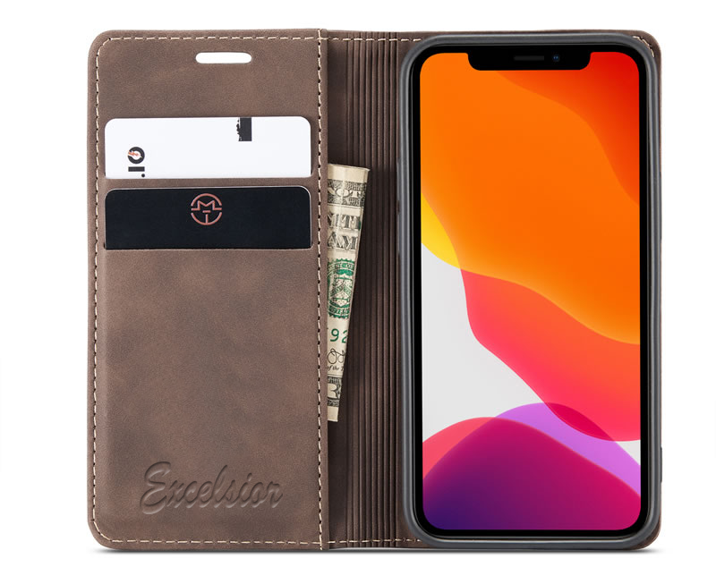 Excelsior Premium Leather Wallet flip Cover Case For Apple iPhone 12 Pro Max