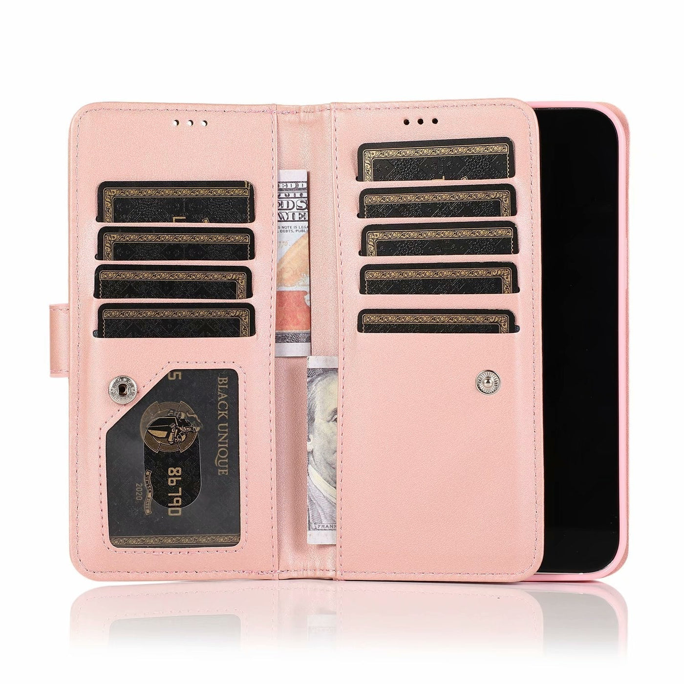 Excelsior Premium Leather Glitter Wallet Flip Case Cover | Trifold Purse Clutch For Samsung Galaxy S21 Ultra