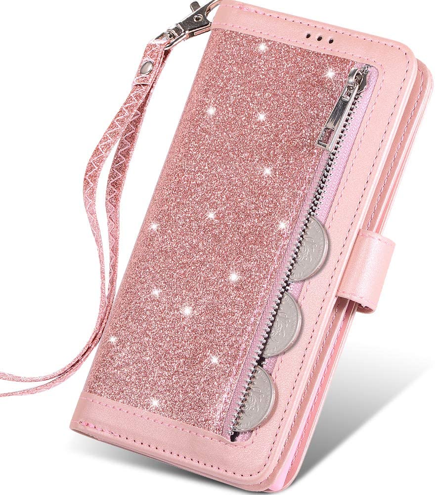 Excelsior Premium Leather Glitter Wallet Flip Case Cover | Trifold Purse Clutch For Apple iPhone 12 Pro Max