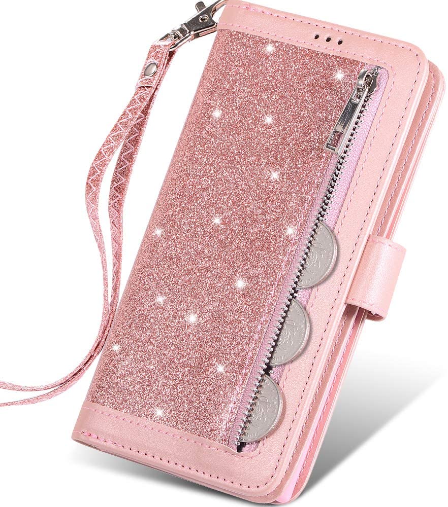 Excelsior Premium Leather Glitter Wallet Flip Case Cover | Trifold Purse Clutch For Apple iPhone 13